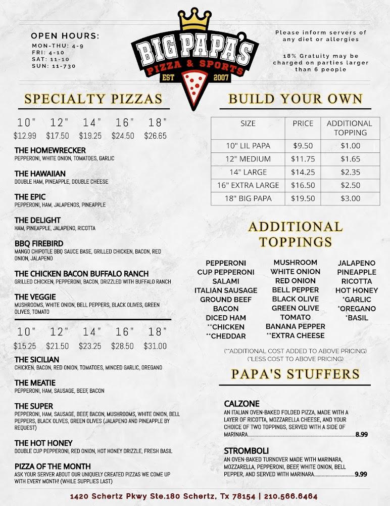 Big Papa's Pizza & Sports 6 Mozzarella Sticks